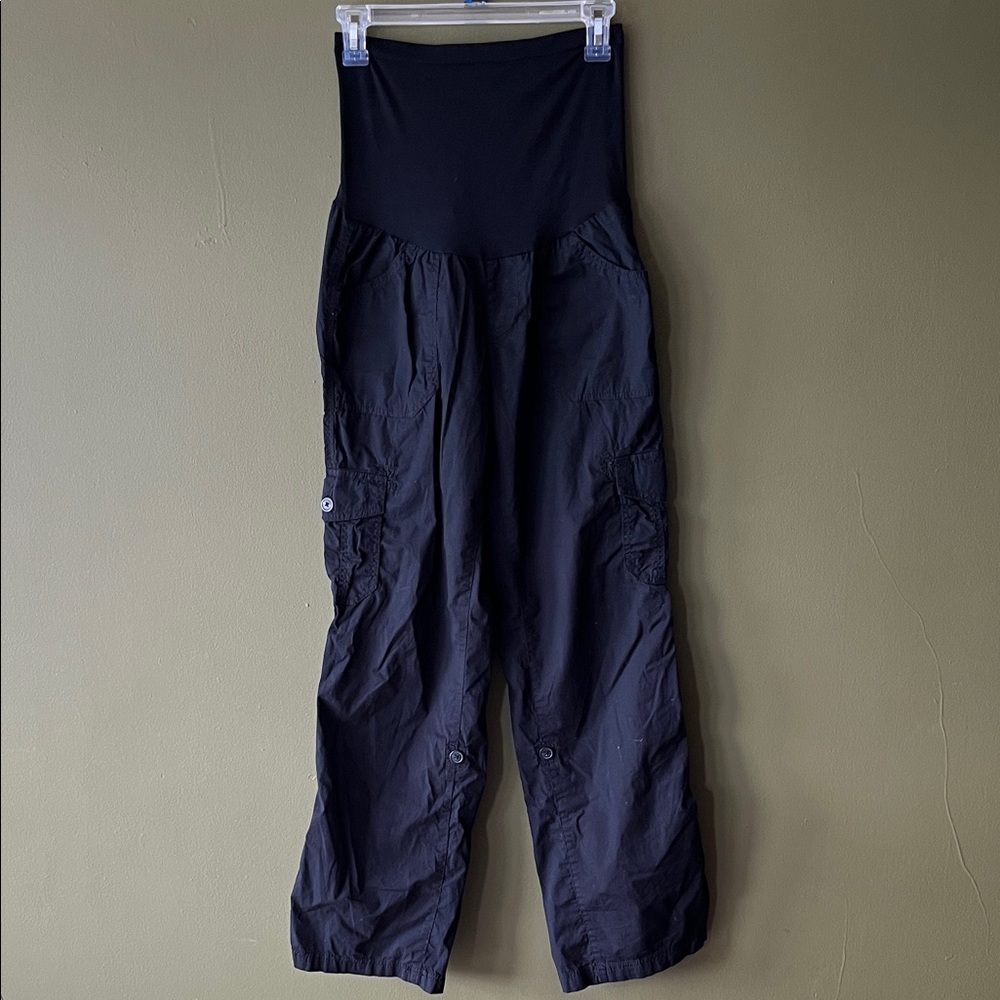 Motherhood Maternity Cargo Black Maternity Pants